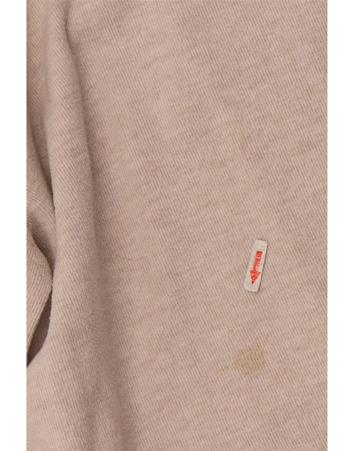Zara Vestido feminino manga 3/4, Reino Unido 12 Médio Bege
