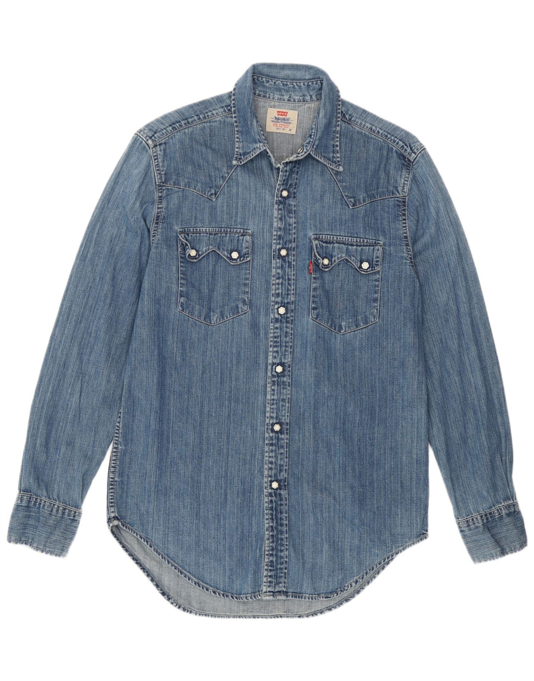 Camisa jeans masculina Levi's de algodão azul médio
