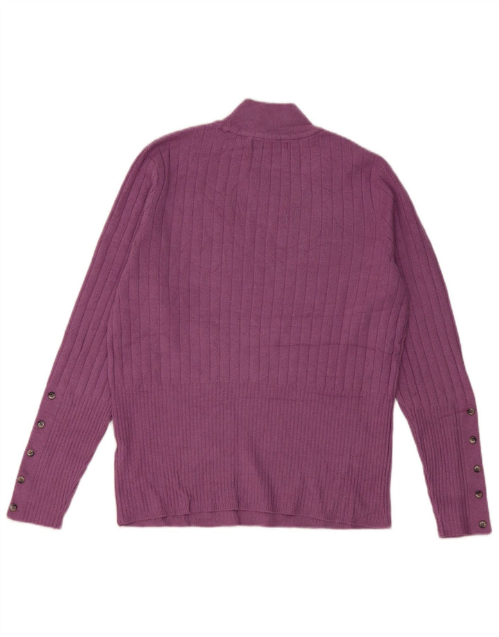 Suéter feminino Marks & Spencer com gola tartaruga Reino Unido 14 médio roxo