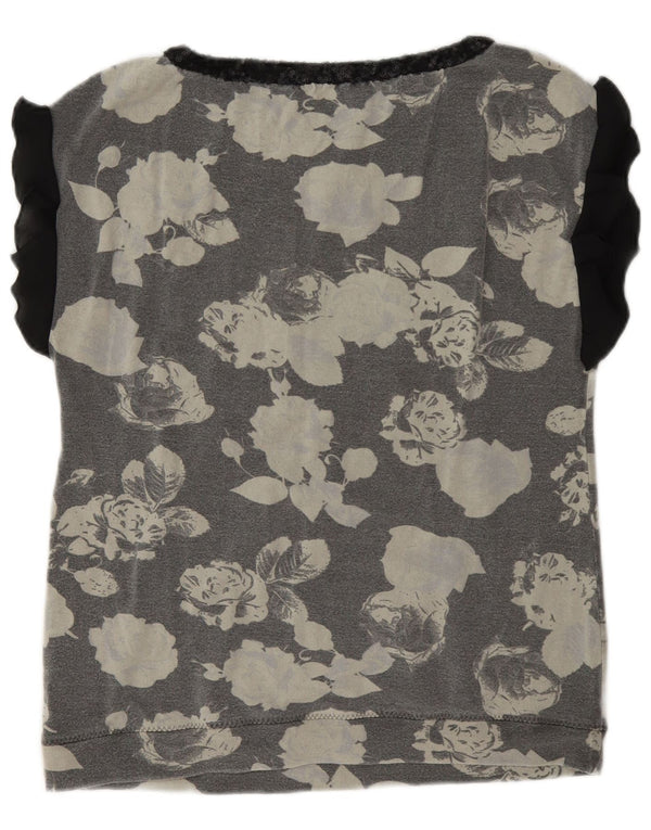 Blusa feminina Liu Jo Top IT 44 viscose floral cinza médio