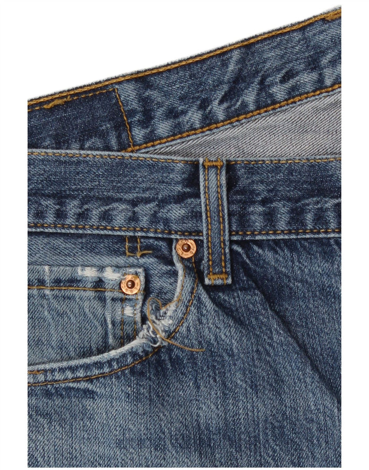 Calça Jeans Levis Masculina 501 Distressed Straight W36 L30 Azul Algodão