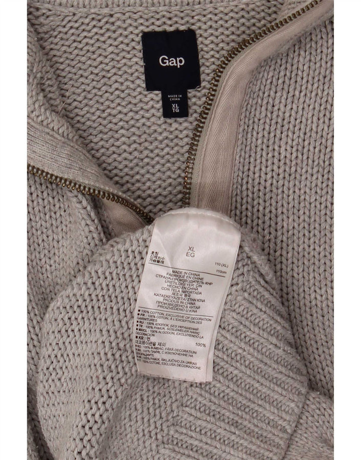 Suéter masculino Gap com zíper e gola XL algodão cinza