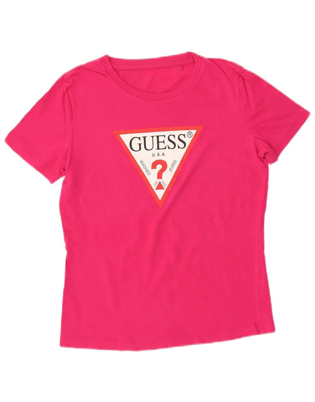 Camiseta feminina gráfica GUESS UK 10 pequena rosa