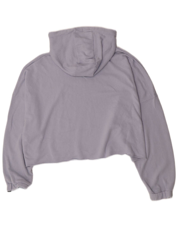 Suéter Ellesse feminino cropped com capuz grande tamanho UK 12 algodão roxo médio