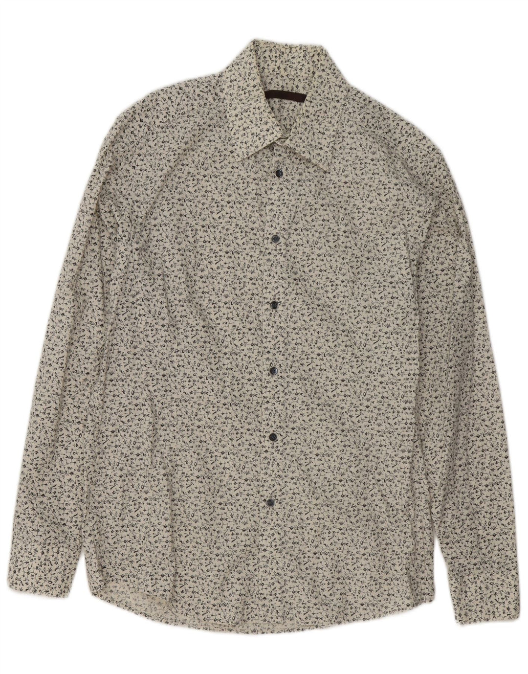 Camisa masculina Reiss de algodão floral branco médio