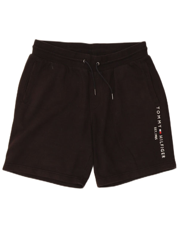 Tommy Hilfiger Mens Graphic Sport Shorts Médio Algodão Preto