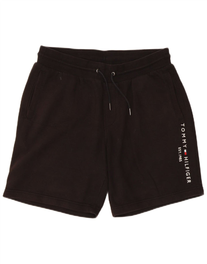 Tommy Hilfiger Mens Graphic Sport Shorts Médio Algodão Preto