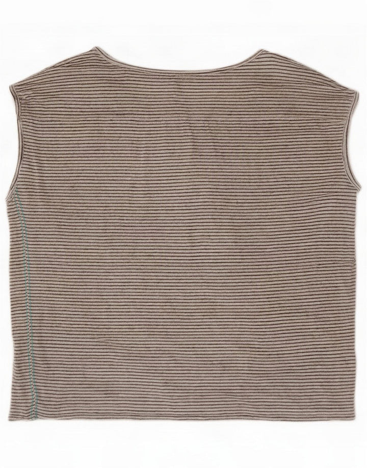 Colete feminino com material branco UK 16 Linho listrado grande