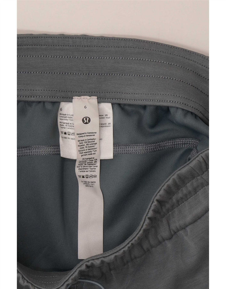 Calça de treino feminina Lululemon US 6 poliéster cinza médio