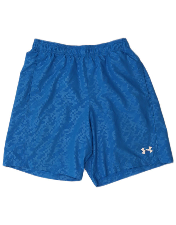 UNDER ARMOUR Mens Sport Shorts Poliéster Geométrico Azul Médio