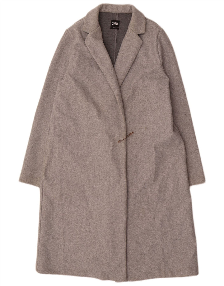 Sobretudo aberto feminino ZARA UK 18 XL cinza poliéster