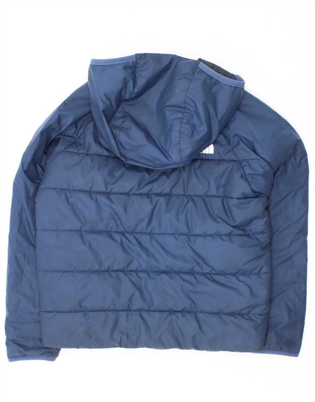 Jaqueta acolchoada reversível gráfica The North Face Boys 7-8 anos pequeno azul