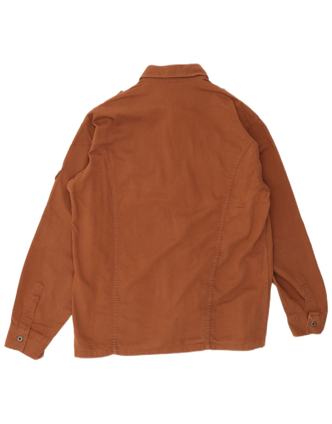 Camisa militar masculina Carrera grande algodão marrom