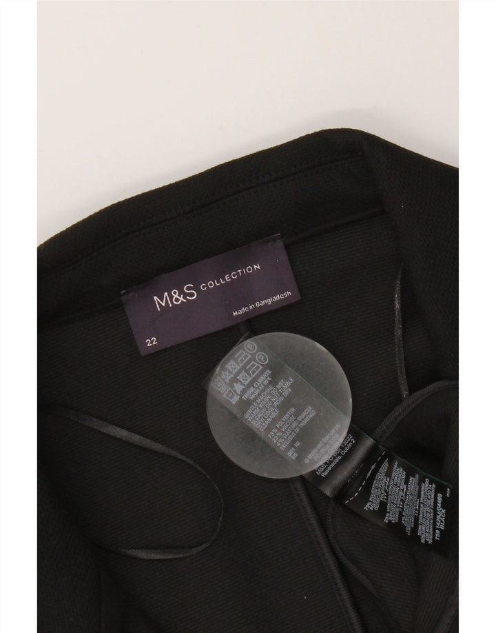 Jaqueta blazer feminina MARKS & SPENCER com 1 botão Reino Unido 22 3XL poliéster preto