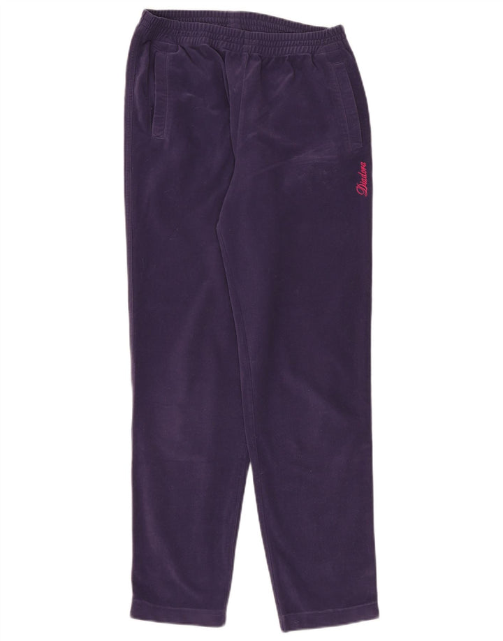 Calça de treino feminina Diadora UK 10 poliéster roxo pequeno