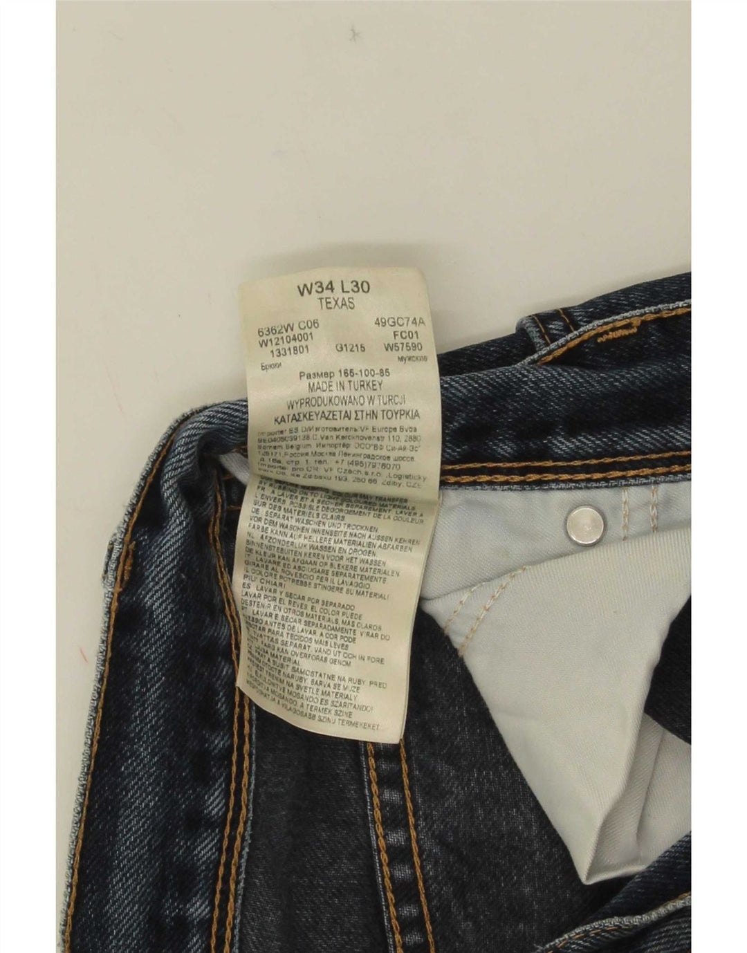 Wrangler Masculino Texas Straight Jeans W34 L30 Azul Algodão