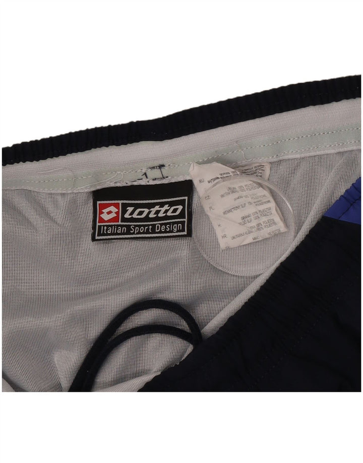 Shorts esportivos masculinos Lotto grande poliéster colorblock azul marinho