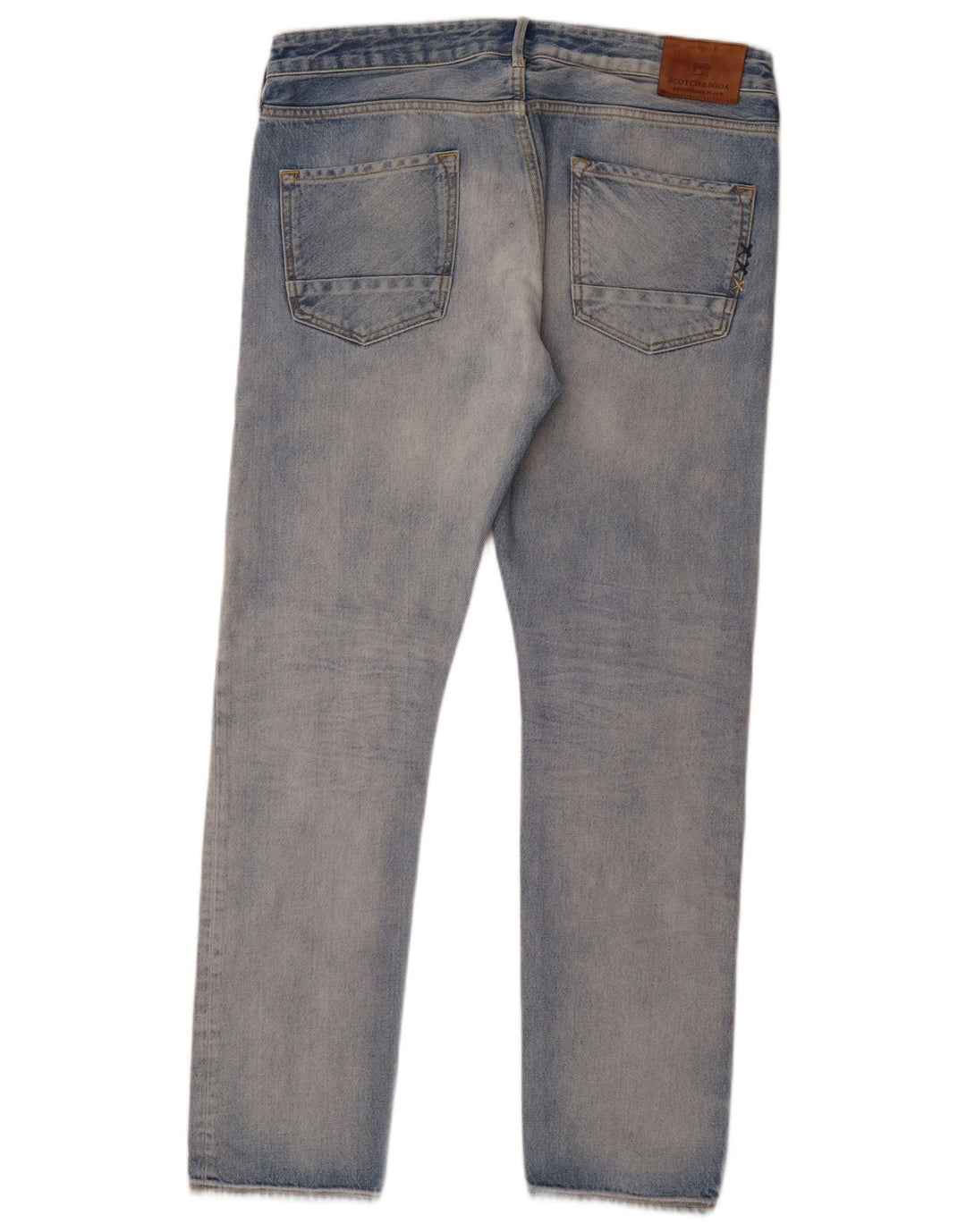 SCOTCH & SODA Calça jeans reta masculina W34 L32 algodão azul