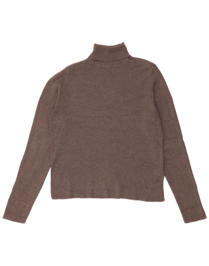 Top feminino Marks & Spencer manga comprida Reino Unido 16 grande viscose cinza