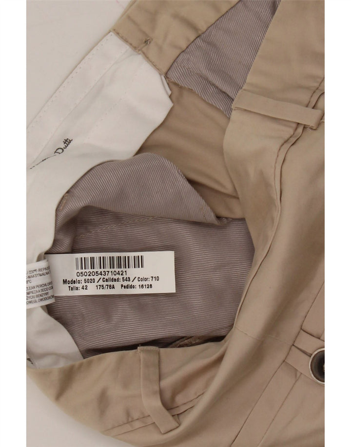 MASSIMO DUTTI Womens Slim Chino Trousers EU 42 Large W32 L31 Brown Cotton Vintage Massimo Dutti and Second-Hand Massimo Dutti from Messina Hembry 