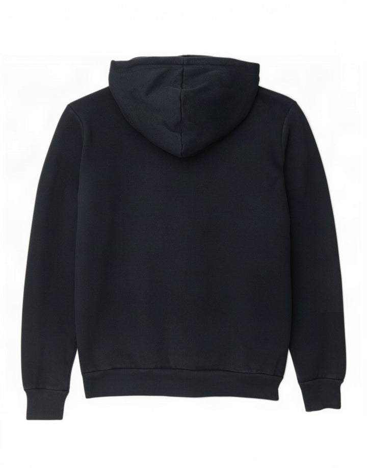Suéter masculino Puma com capuz e zíper pequeno algodão azul marinho