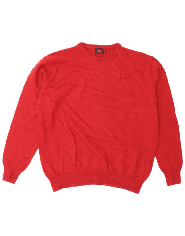 Suéter feminino Kappa com gola redonda UK 18 XL lã vermelha