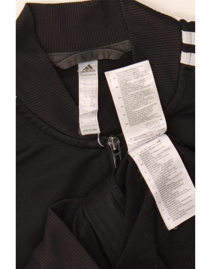 ADIDAS Womens Tracksuit Top Jacket UK 12/14 Médio Preto Poliéster