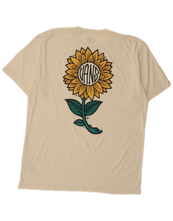 Camiseta masculina Vans Classic Fit Top XL Off White Floral Cotton