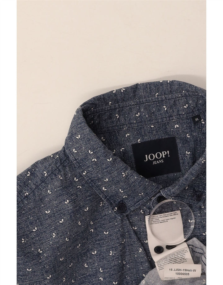 JOOP Mens Shirt XL Blue Spotted Cotton