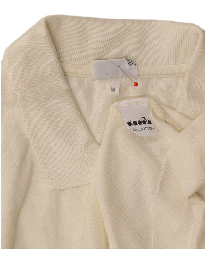 Camisa polo masculina DIADORA de algodão branco médio