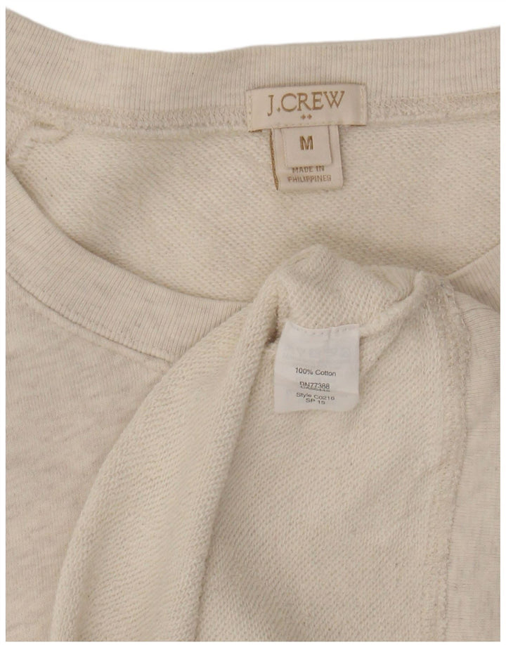 J. CREW Top feminino manga comprida UK 14 algodão bege médio