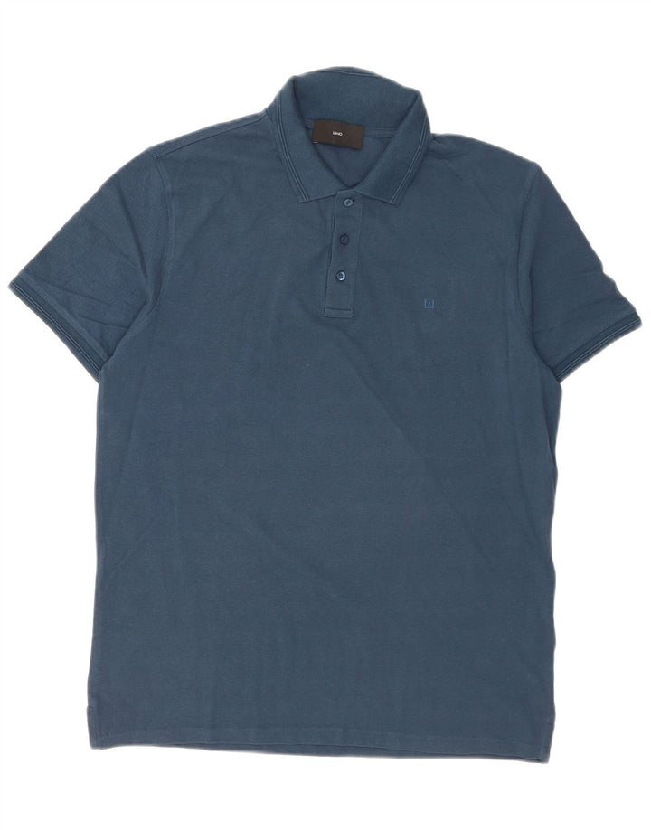 Camisa polo masculina Liu Jo médio algodão azul marinho