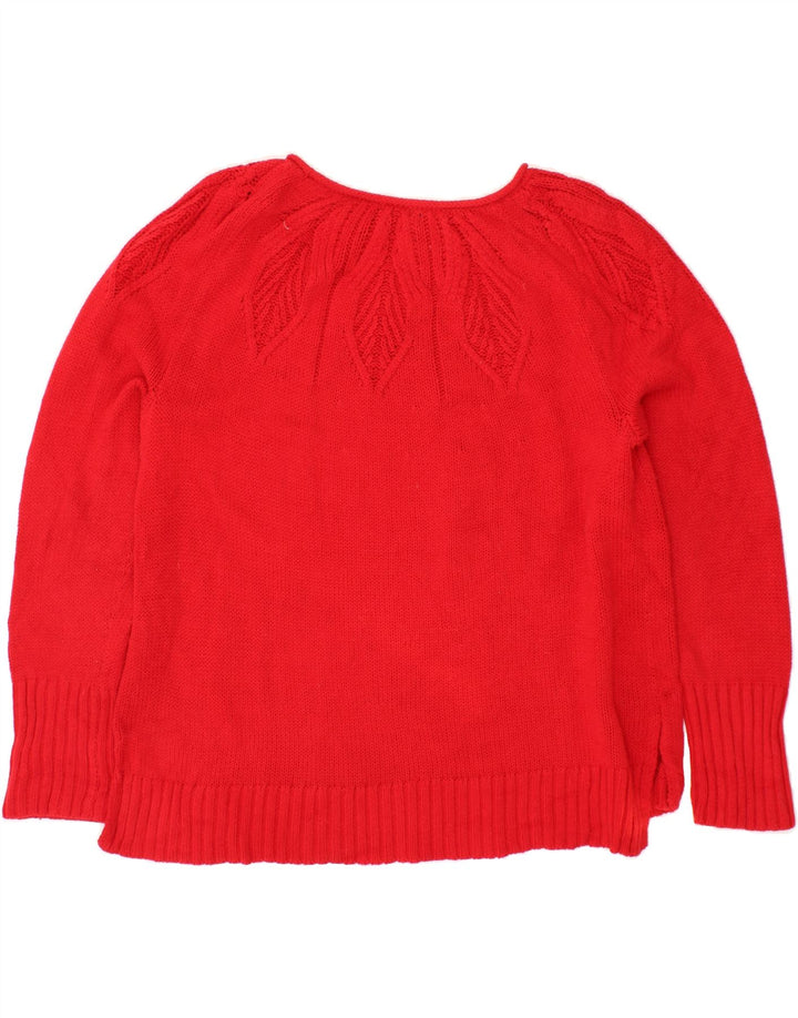 CHAPS Womens Boat Neck Jumper Sweater UK 18 XL Red Cotton Vintage Chaps and Second-Hand Chaps from Messina Hembry 