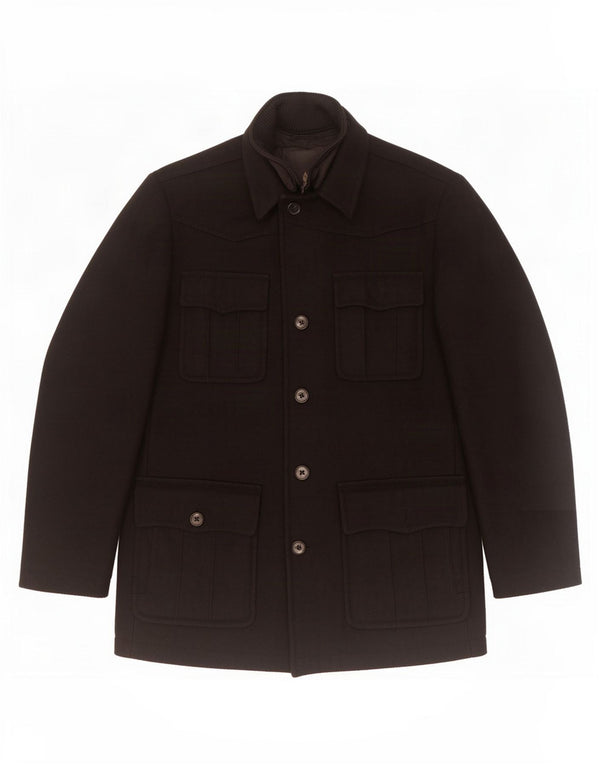 Jaqueta utilitária masculina S.Oliver UK 42 XL lã preta