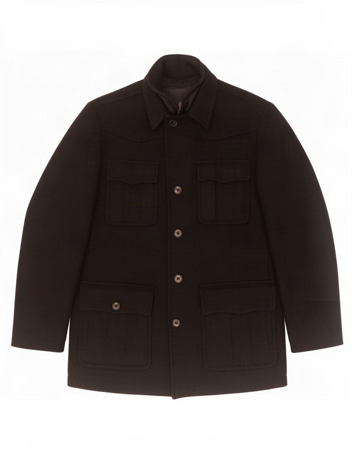 Jaqueta utilitária masculina S.Oliver UK 42 XL lã preta