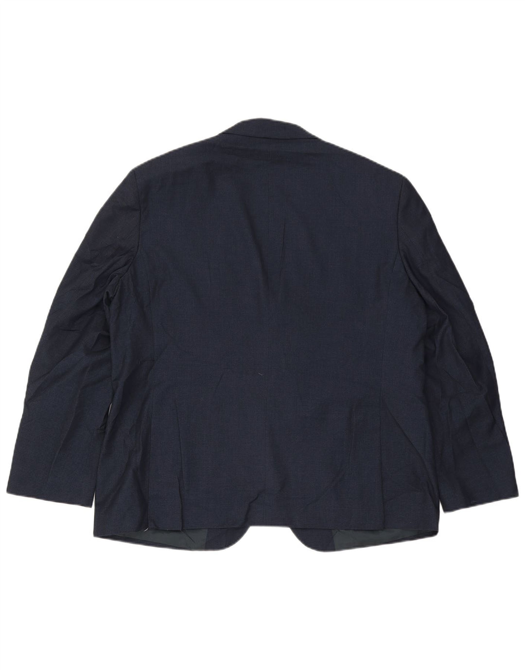 Jaqueta blazer masculina de 2 botões Marks & Spencer Reino Unido 46 XL azul marinho poliéster