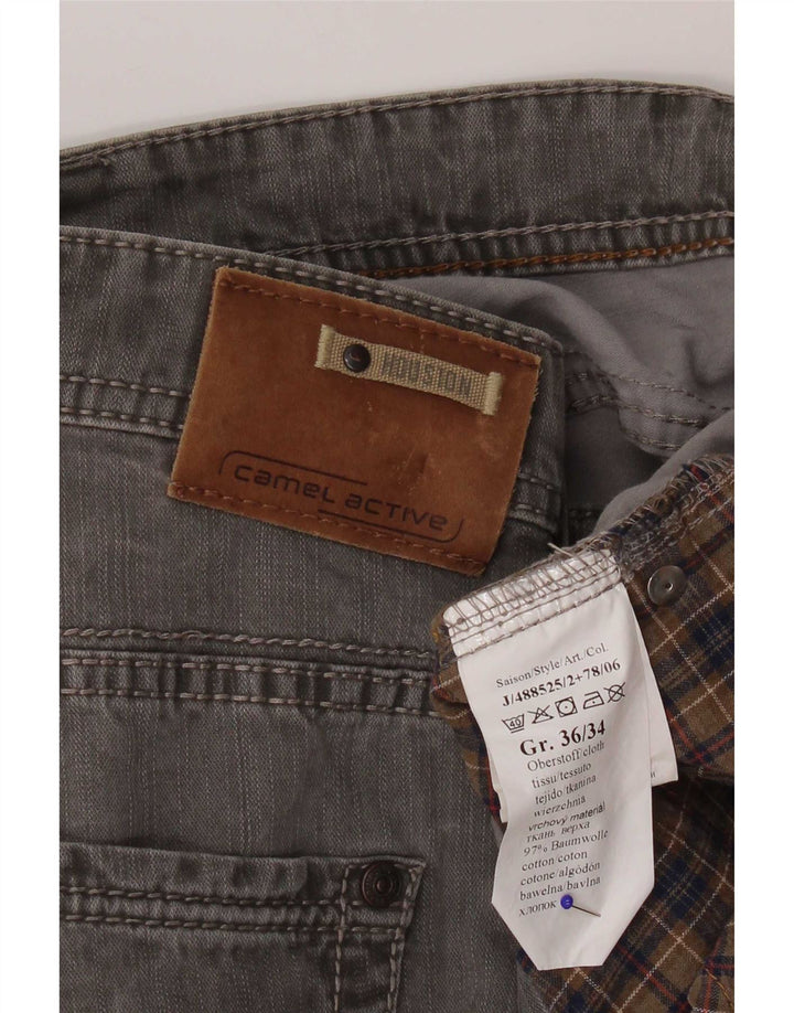 Calça jeans reta masculina Camel Active W36 L34 algodão cinza