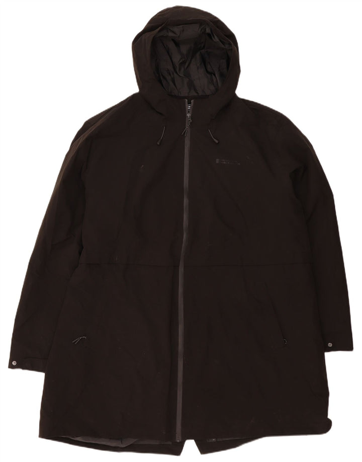 Capa de chuva encapuçado Reino Unido 28 6XL das mulheres do armazém da montanha poliéster preto