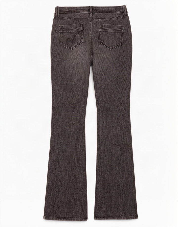 Calça jeans feminina Marks & Spencer Bootcut UK 12 médio W30 L34 algodão cinza