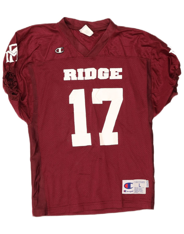 Camiseta feminina Champion Ridge 17 Graphic UK 14 grande Borgonha Nylon