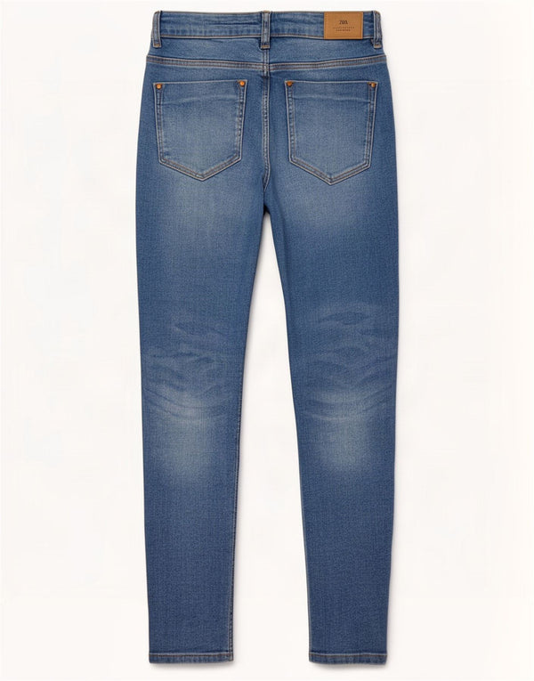 Calça jeans skinny feminina Zara EU 36 XS W26 L27 azul algodão