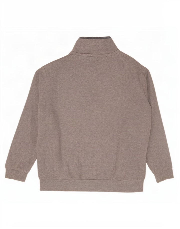 Crew Clothing Mens moletom com zíper e gola alta cinza manchado