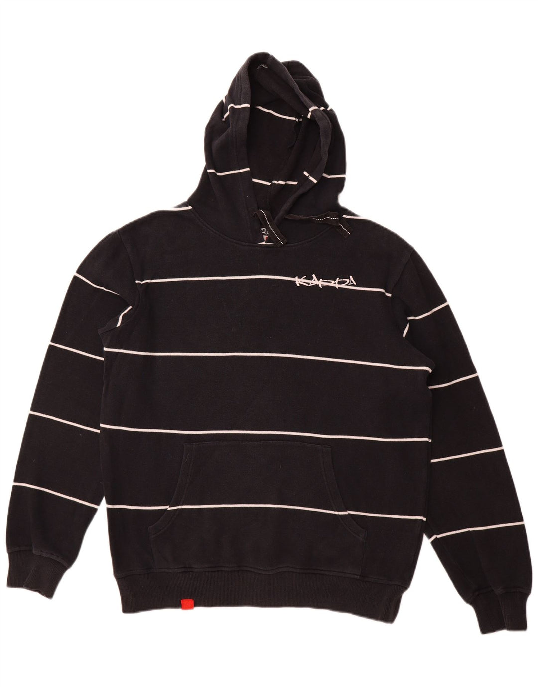 KAPPA moletom com capuz masculino grande algodão listrado azul marinho