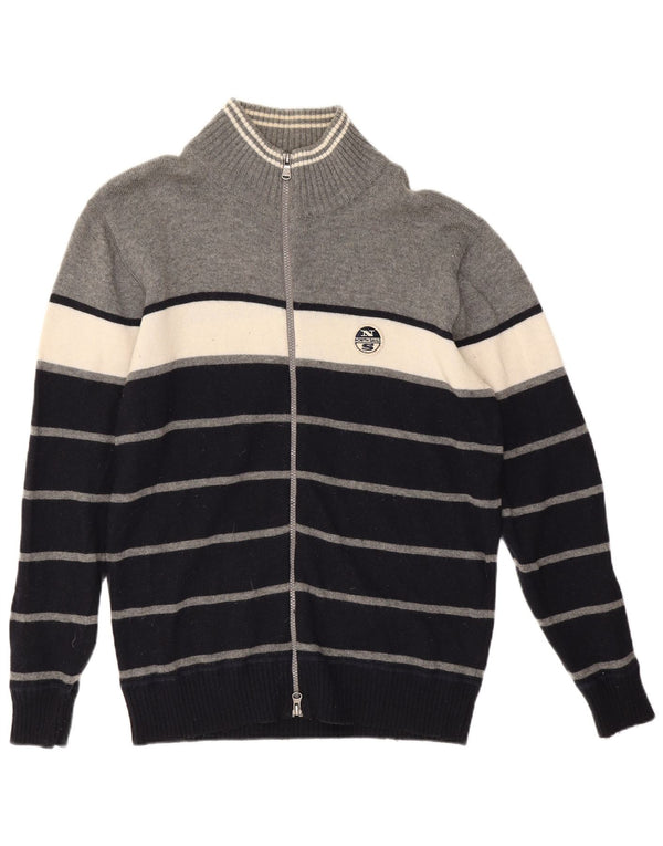 Suéter cardigã masculino North Sails XL cinza colorblock lã