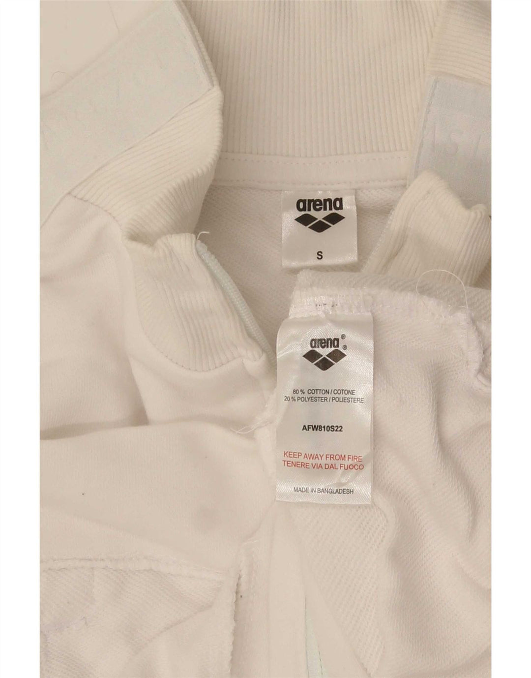 Arena Womens Oversized Tracksuit Top Jacket UK 10 Pequeno Algodão Branco