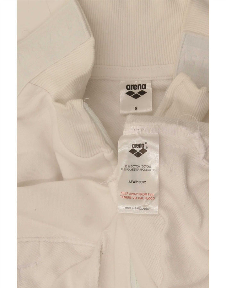 Arena Womens Oversized Tracksuit Top Jacket UK 10 Pequeno Algodão Branco