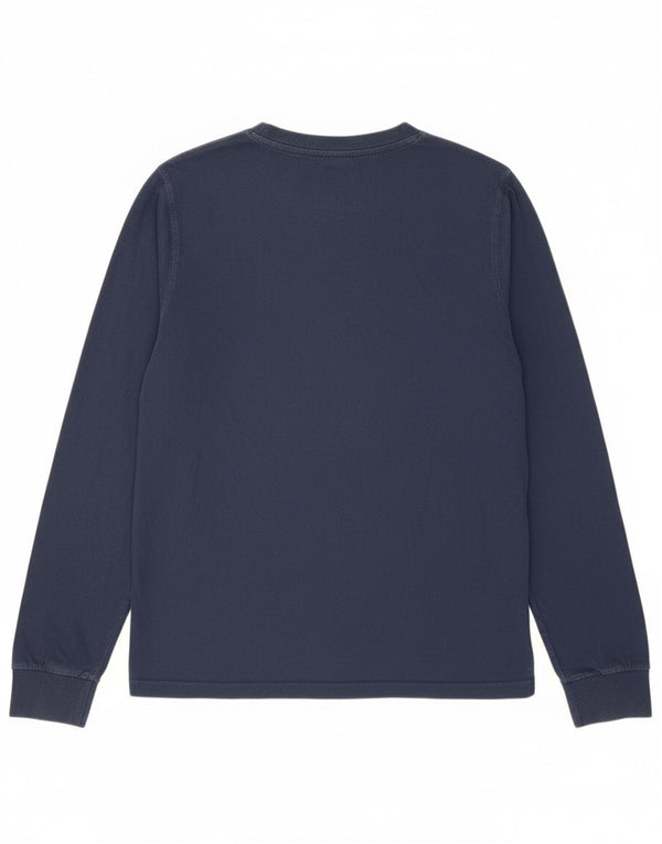 Ellesse Top gráfico feminino manga comprida Reino Unido 12 algodão azul marinho médio