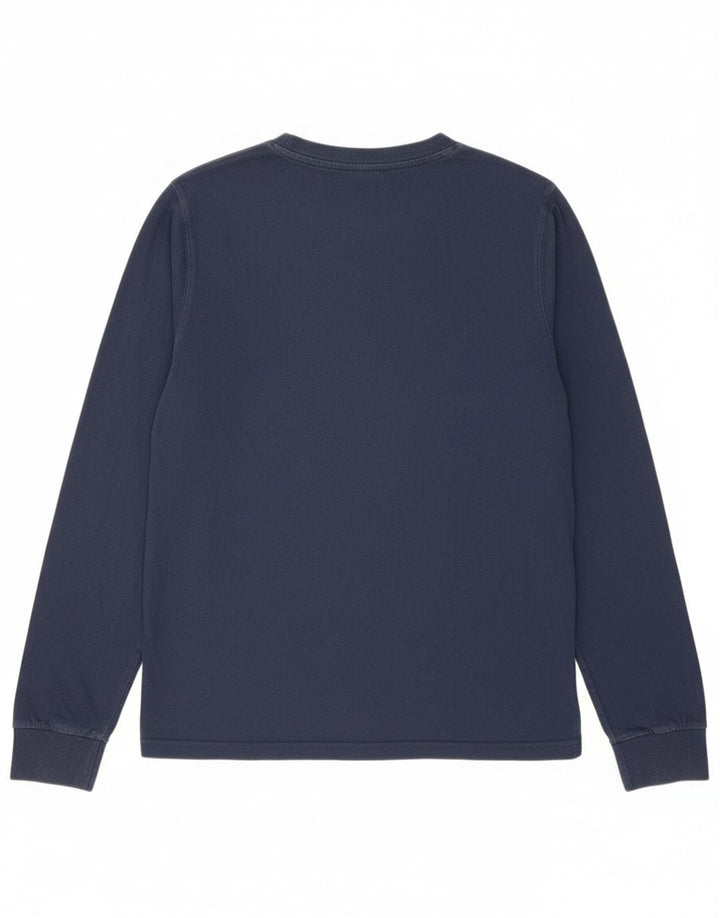 Ellesse Top gráfico feminino manga comprida Reino Unido 12 algodão azul marinho médio