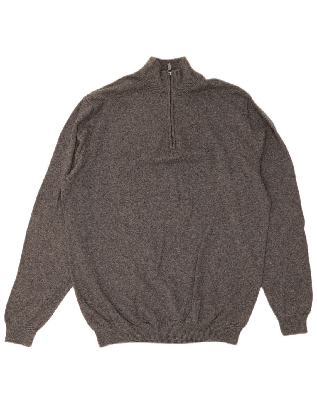 Suéter masculino Massimo Dutti com zíper e gola XL algodão cinza
