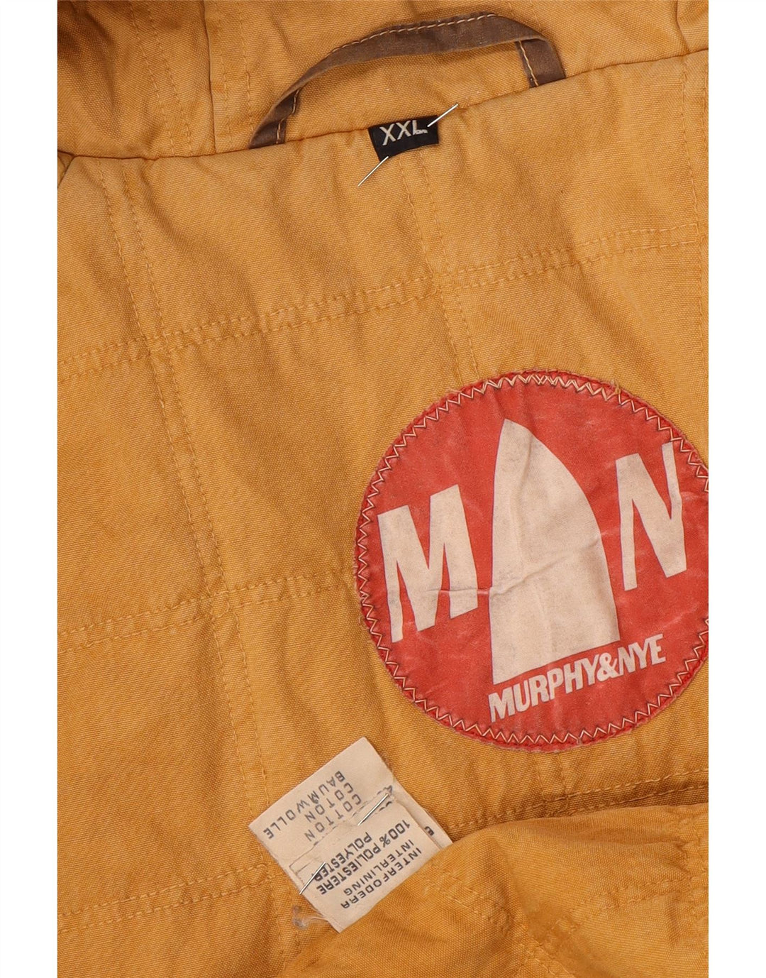 Casaco corta-vento masculino Murphy & Nye com capuz Reino Unido 44 2XL poliéster marrom